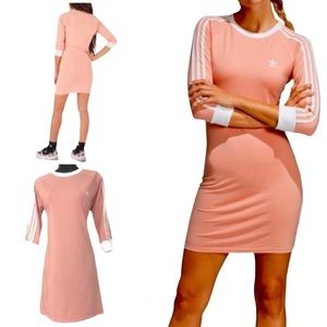 Adidas 3-Stripe Blush Long Sleeve Dress, Size Large